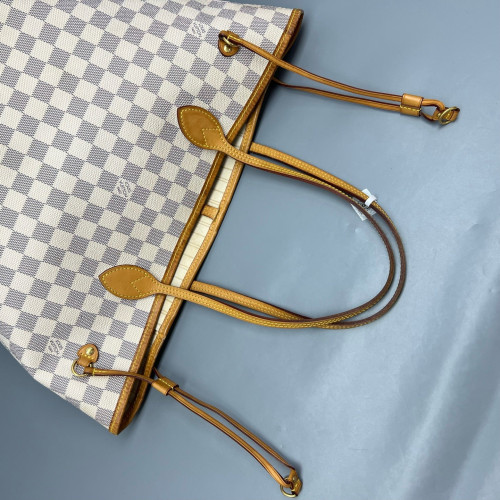 Louis Vuitton Neverfull MM Damier Azur White Grey Louis Vuitton Neverfull MM Damier Azur White Grey