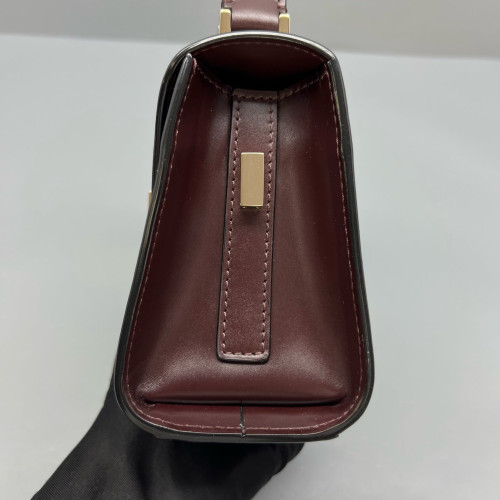 Valextra Two-Way Bag Calfskin Burgundy