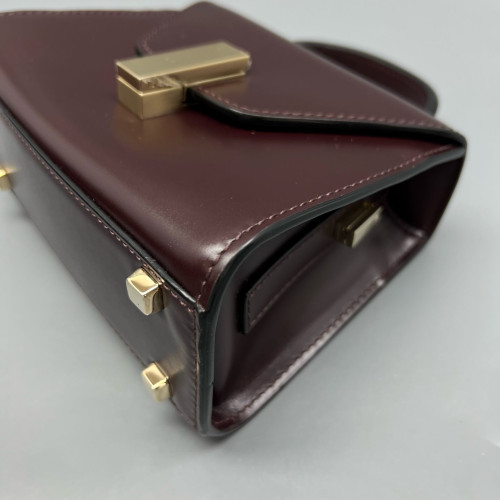 Valextra Two-Way Bag Calfskin Burgundy