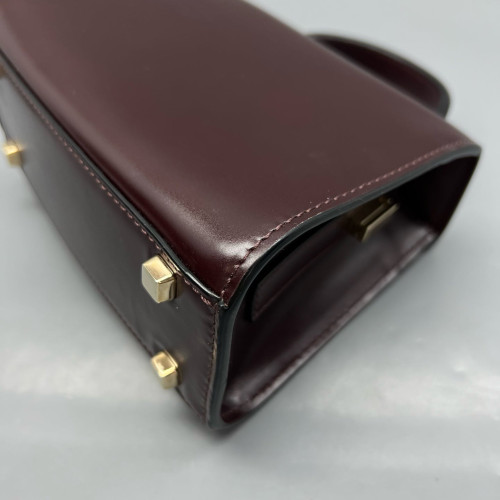 Valextra Two-Way Bag Calfskin Burgundy