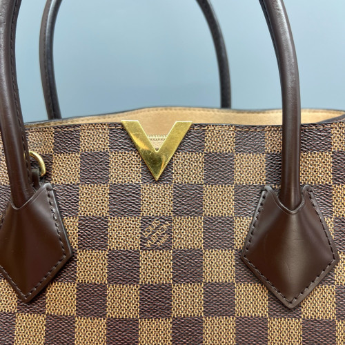 Louis Vuitton Kendington Handbag Damier Ebene Brown