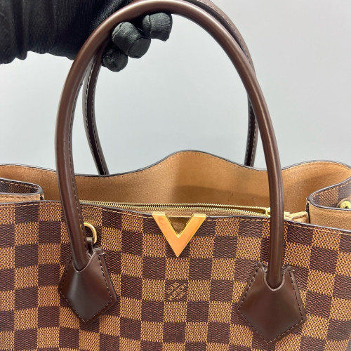 Louis Vuitton Kendington Handbag Damier Ebene Brown