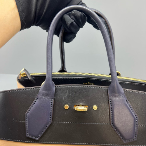 Louis Vuitton City Steamer MM Calfskin Black Beige Purple