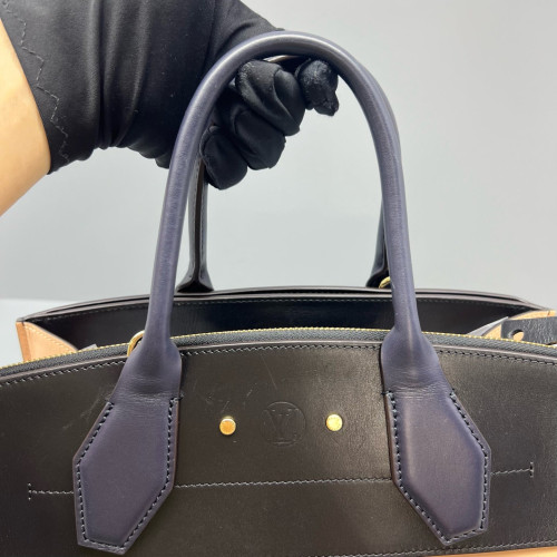 Louis Vuitton City Steamer MM Calfskin Black Beige Purple