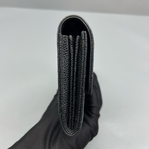 Chanel Quilted Yen Wallet Calfskin Black
