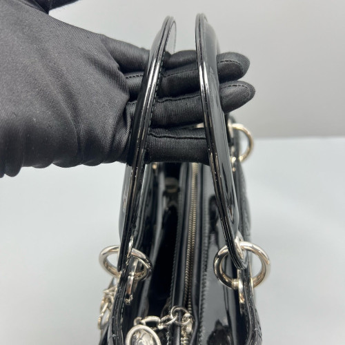 Dior Medium Lady Dior Patent Calfskin Black