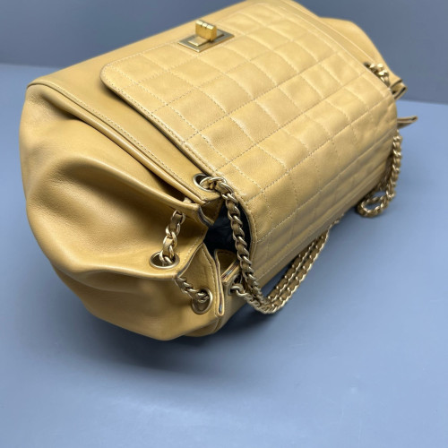Chanel Shoulder Bag Calfskin Natural Tan Chanel Shoulder Bag Calfskin Natural Tan