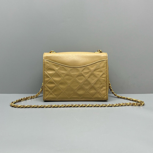 Chanel Quilted Shoulder Bag Calfskin Natural Tan