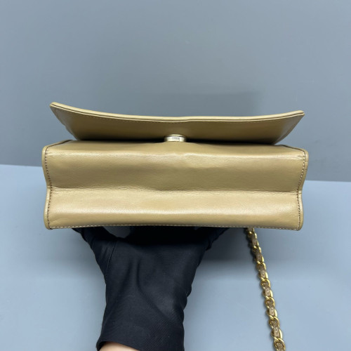 Chanel Quilted Shoulder Bag Calfskin Natural Tan