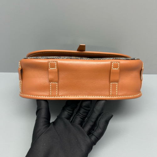 Goyard Belvedere II PM Messenger Bag Goyardine Calfskin Brown Black White
