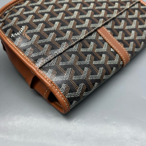 Goyard Belvedere II PM Messenger Bag Goyardine Calfskin Brown Black White