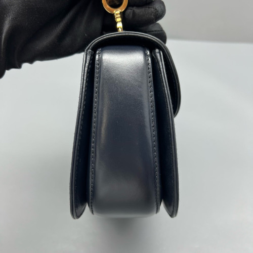 Gucci Bamboo Mini Lady Lock Bamboo Top Handle Bag Calfskin Blue Black Gucci Bamboo Mini Lady Lock Bamboo Top Handle Bag Calfskin Blue Black