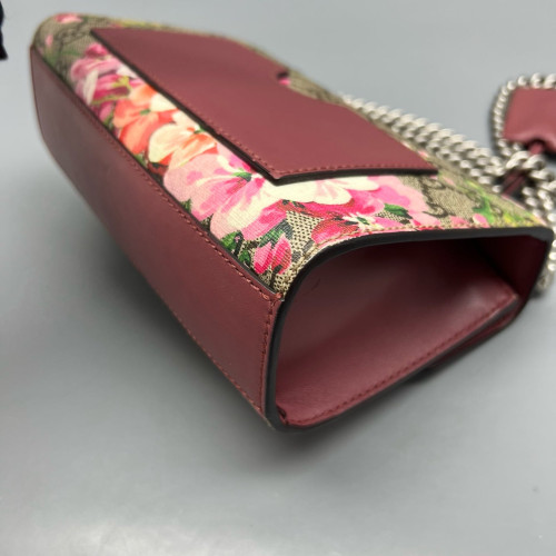Gucci Small Padlock Shoulder Bag GG Supreme Monogram Calfskin Beige Pink Green