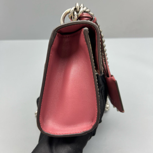 Gucci Small Padlock Shoulder Bag GG Supreme Monogram Calfskin Beige Pink Green