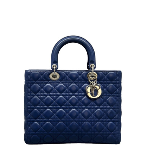 Dior Large Lady Dior Calfskin Blue