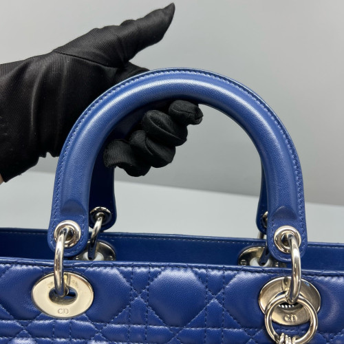 Dior Large Lady Dior Calfskin Blue