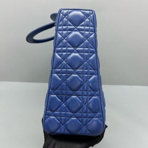 Dior Large Lady Dior Calfskin Blue