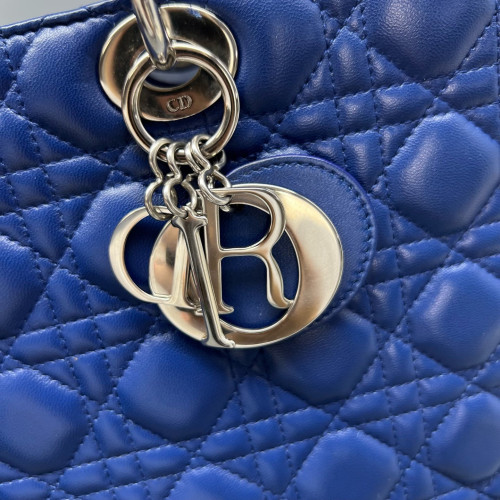 Dior Large Lady Dior Calfskin Blue
