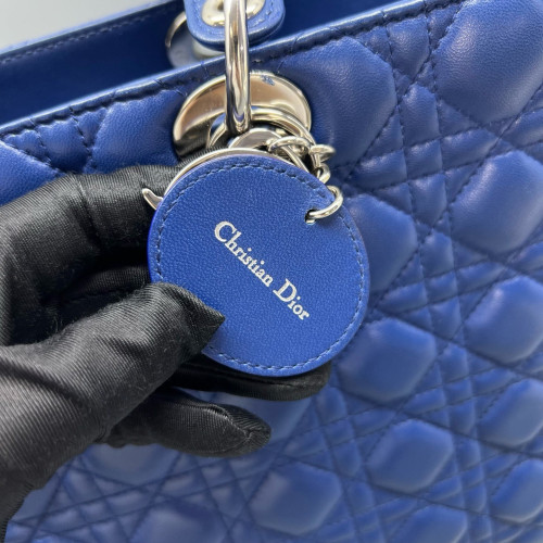 Dior Large Lady Dior Calfskin Blue
