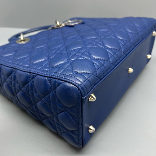 Dior Large Lady Dior Calfskin Blue