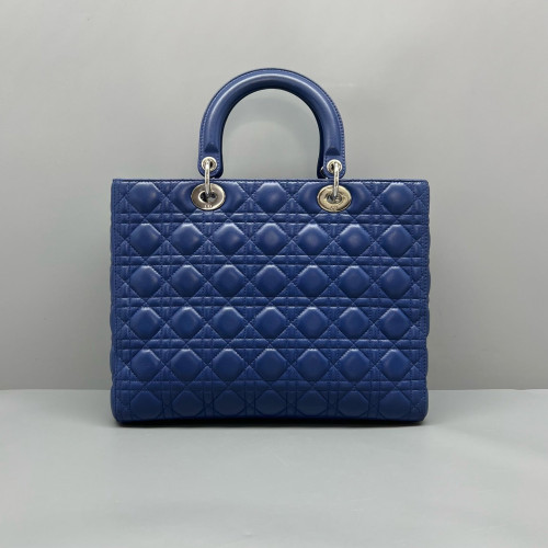 Dior Large Lady Dior Calfskin Blue