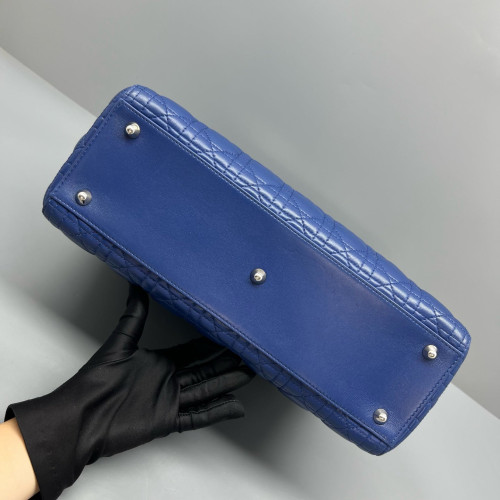 Dior Large Lady Dior Calfskin Blue
