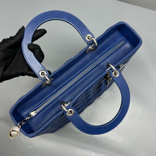 Dior Large Lady Dior Calfskin Blue