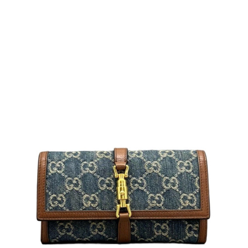 Gucci Jackie 1961 Wallet On Chain Denim Blue Brown Gucci Jackie 1961 Wallet On Chain Denim Blue Brown