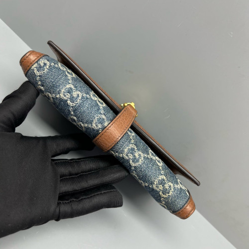 Gucci Jackie 1961 Wallet On Chain Denim Blue Brown Gucci Jackie 1961 Wallet On Chain Denim Blue Brown