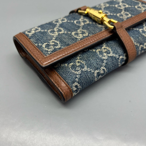 Gucci Jackie 1961 Wallet On Chain Denim Blue Brown Gucci Jackie 1961 Wallet On Chain Denim Blue Brown