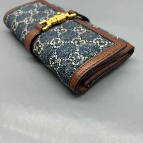 Gucci Jackie 1961 Wallet On Chain Denim Blue Brown Gucci Jackie 1961 Wallet On Chain Denim Blue Brown