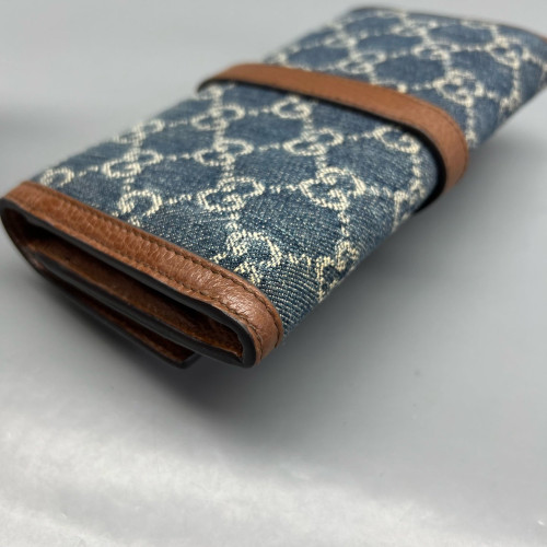 Gucci Jackie 1961 Wallet On Chain Denim Blue Brown Gucci Jackie 1961 Wallet On Chain Denim Blue Brown