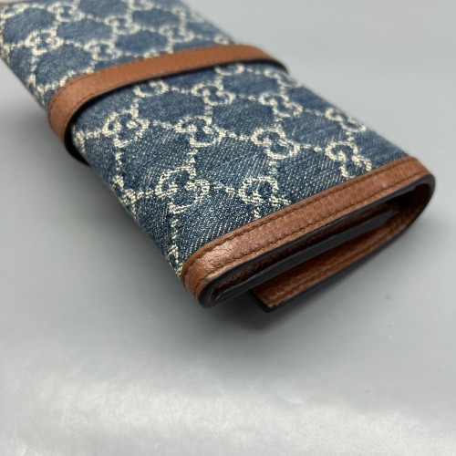 Gucci Jackie 1961 Wallet On Chain Denim Blue Brown Gucci Jackie 1961 Wallet On Chain Denim Blue Brown