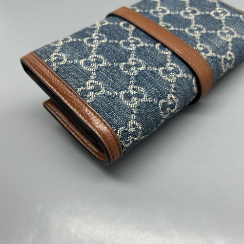 Gucci Jackie 1961 Wallet On Chain Denim Blue Brown Gucci Jackie 1961 Wallet On Chain Denim Blue Brown