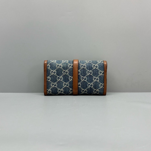 Gucci Jackie 1961 Wallet On Chain Denim Blue Brown Gucci Jackie 1961 Wallet On Chain Denim Blue Brown