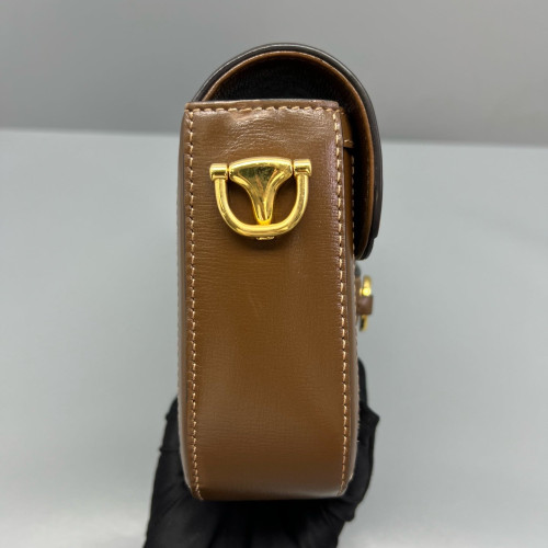 Gucci Small Horsebit 1955 Calfskin Canvas GG Supreme Monogram Tan Brown Beige