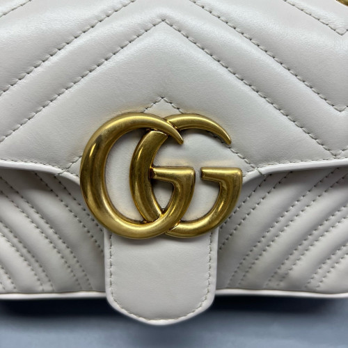 Gucci Mini GG Marmont Calfskin White Gucci Mini GG Marmont Calfskin White