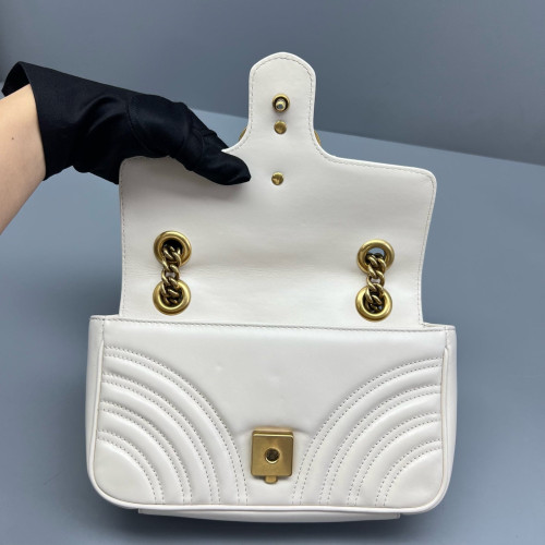 Gucci Mini GG Marmont Calfskin White Gucci Mini GG Marmont Calfskin White