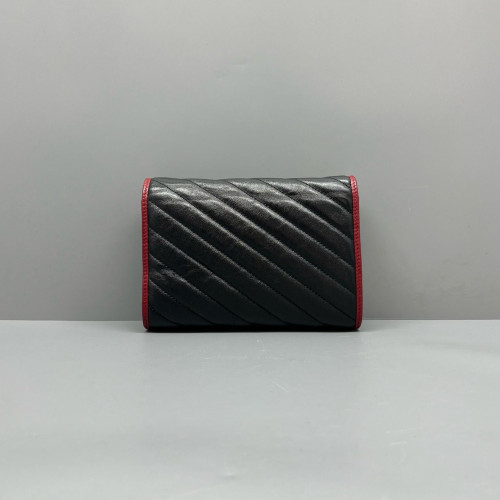 Gucci GG Marmont Chain Wallet Calfskin Black Red