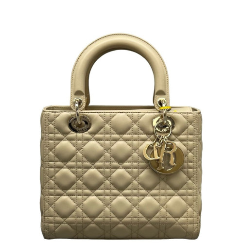 Dior Medium Lady Dior Calfskin Natural Tan