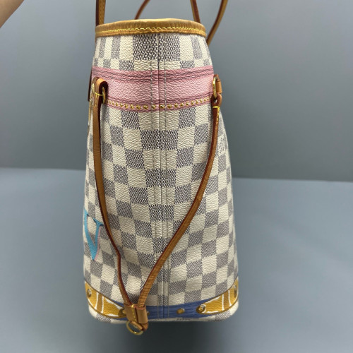 Louis Vuitton Neverfull MM Damier Azur White