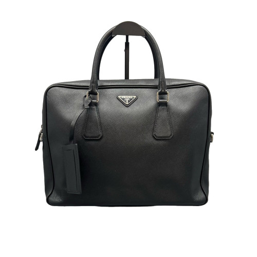 Prada Briefcase Saffiano Calfskin Black