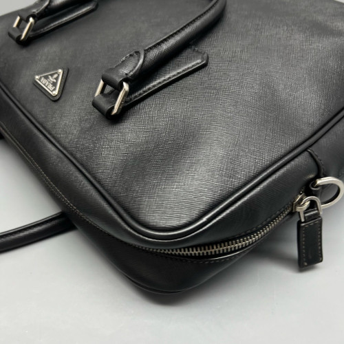 Prada Briefcase Saffiano Calfskin Black