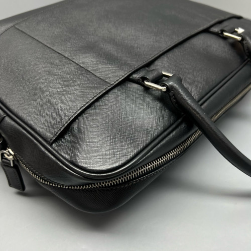 Prada Briefcase Saffiano Calfskin Black