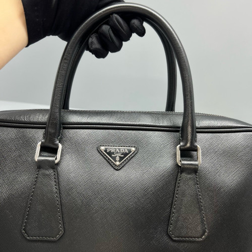 Prada Briefcase Saffiano Calfskin Black