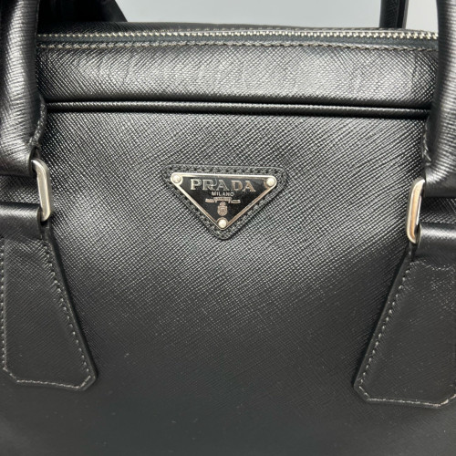 Prada Briefcase Saffiano Calfskin Black
