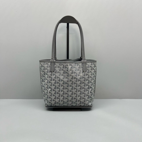 Goyard Anjou Mini Calfskin Goyardine Grey Dark Grey White Goyard Anjou Mini Calfskin Goyardine Grey Dark Grey White