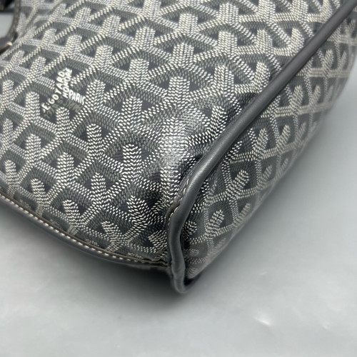 Goyard Anjou Mini Calfskin Goyardine Grey Dark Grey White Goyard Anjou Mini Calfskin Goyardine Grey Dark Grey White