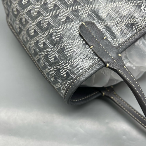 Goyard Anjou Mini Calfskin Goyardine Grey Dark Grey White Goyard Anjou Mini Calfskin Goyardine Grey Dark Grey White