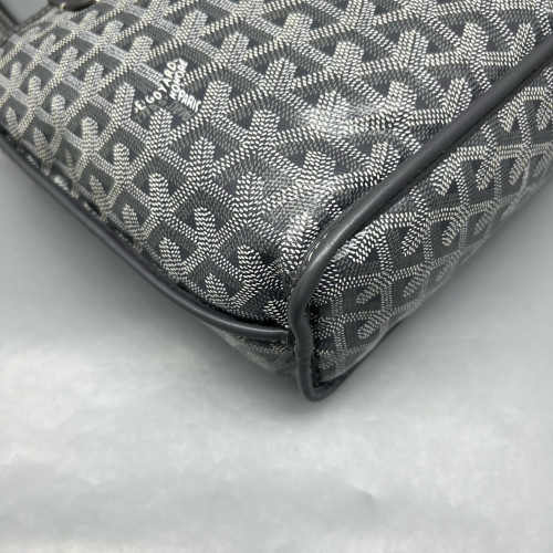 Goyard Anjou Mini Calfskin Goyardine Grey Dark Grey White Goyard Anjou Mini Calfskin Goyardine Grey Dark Grey White
